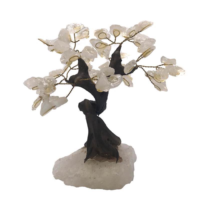 Gemstone Bonsai Tree, Large (White Quartz)